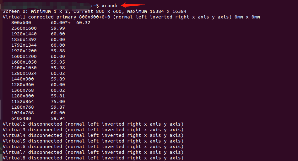 ubuntu操作执行显示分辨率 ubuntu操作执行显示分辨率